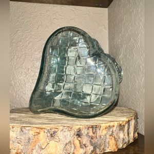 San Miguel Recycled Art Glass Heart Shaped Candy Dish.